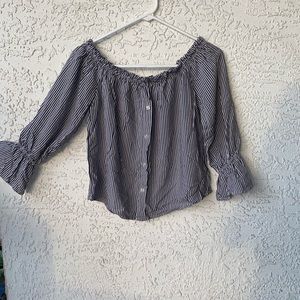 Striped off the shoulder blouse